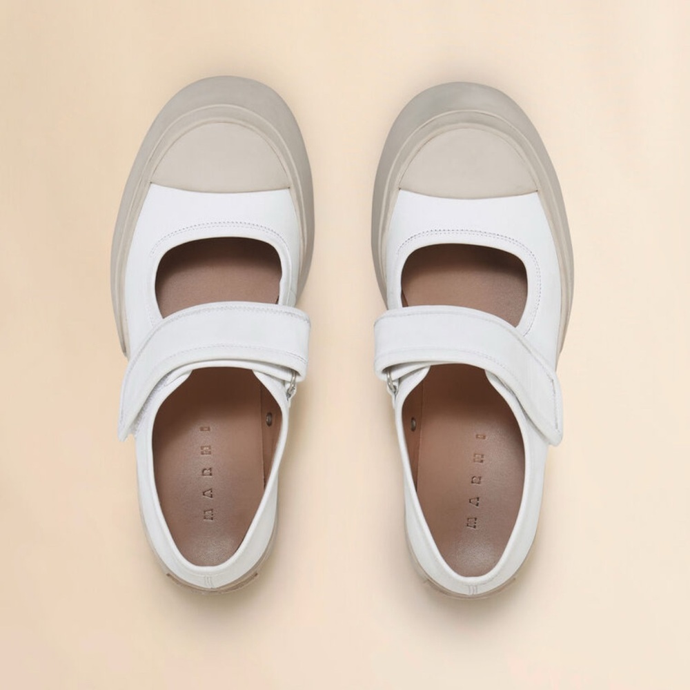 Marni White nappa leather Mary Jane sneaker Size 36